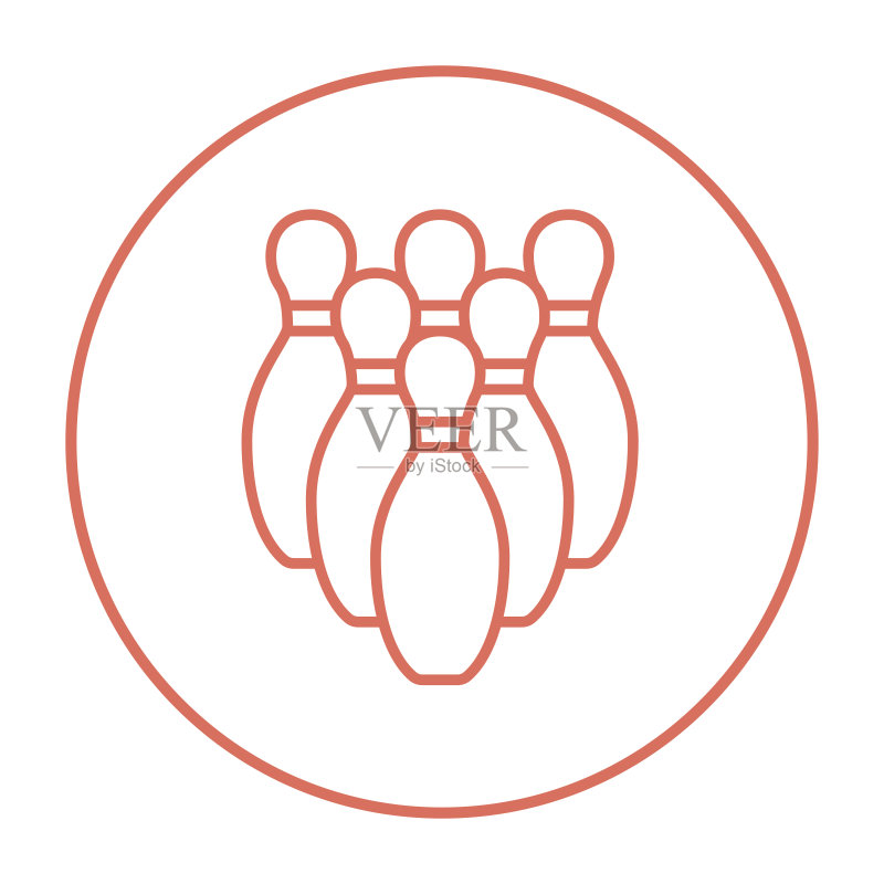 保龄球瓶线条图标图标素材