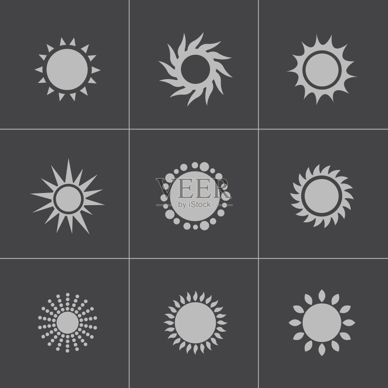 黑色太阳图标矢量图图标素材