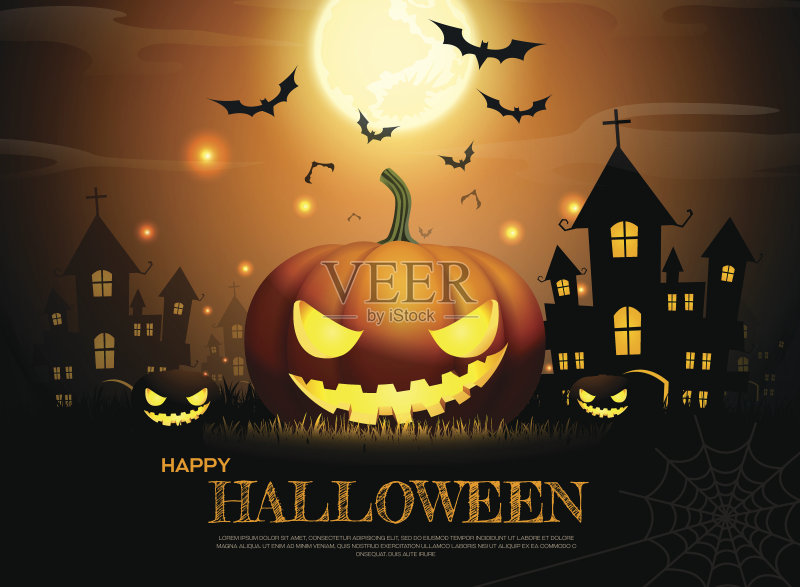 万圣节的南瓜正版模板素材