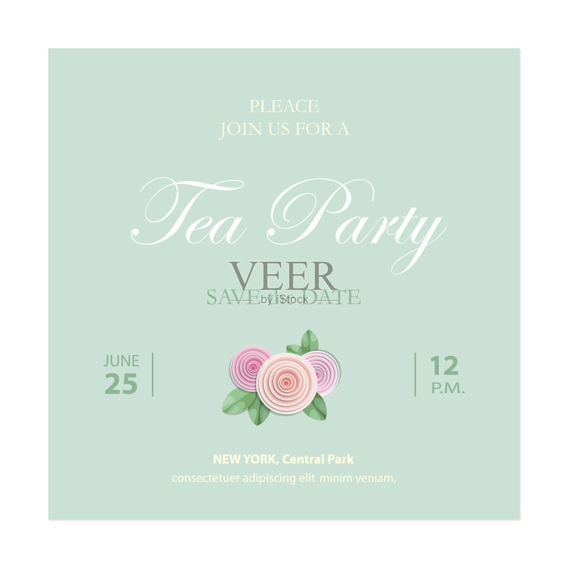 保存约会邀请卡。婚礼模板与样本文本。正版模板素材