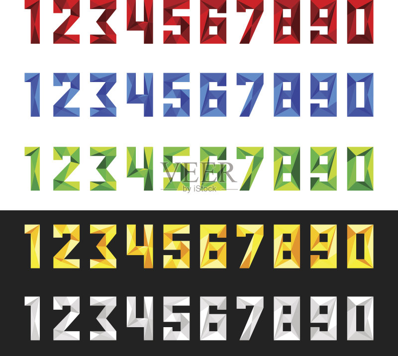 数字设置0-9,多边形样式正版元素素材