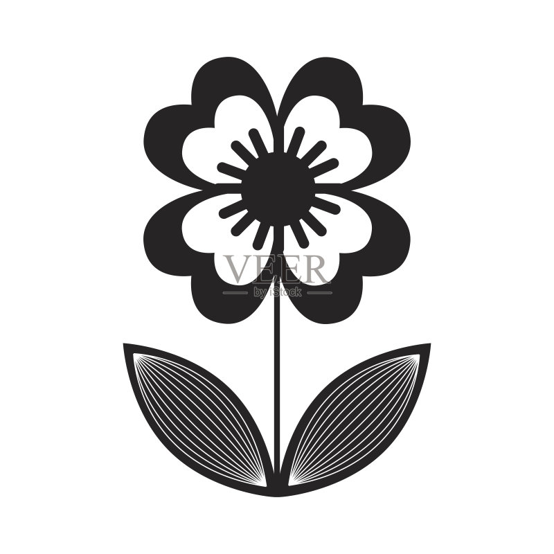 可爱的花朵孤立图标图标素材