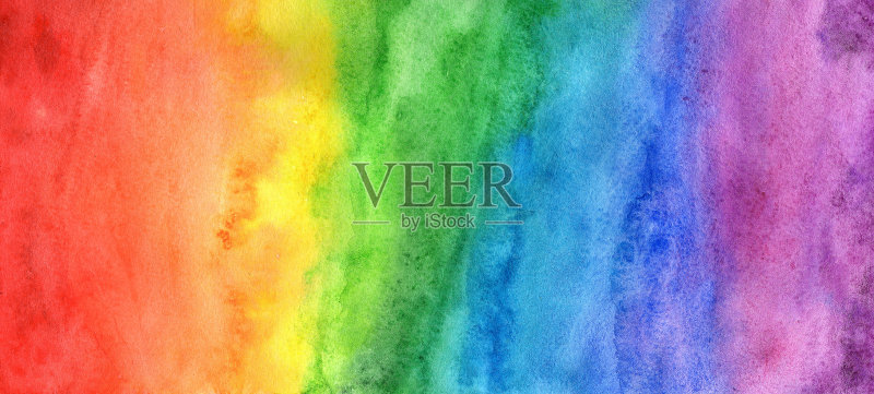 彩虹在水彩正版图片素材