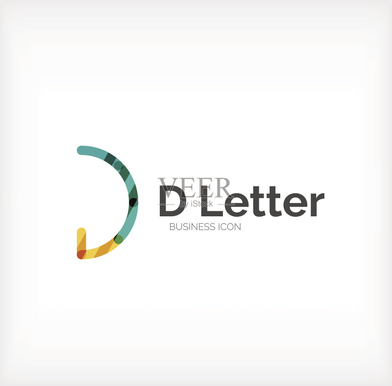 简约线条设计的字母D图标图标素材