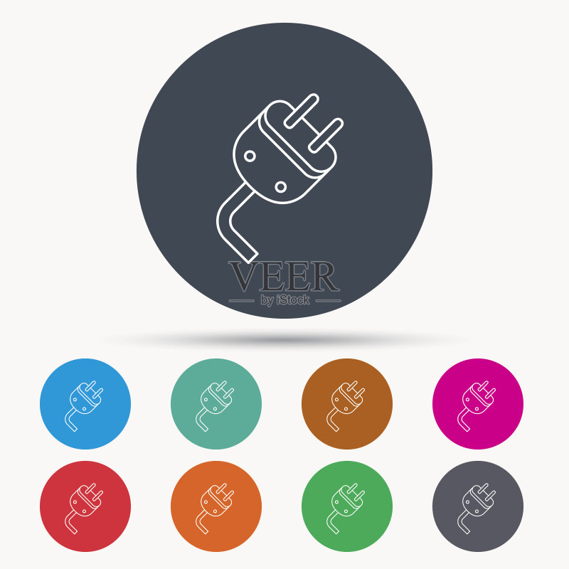 电源插头图标。电力能源标志。图标素材