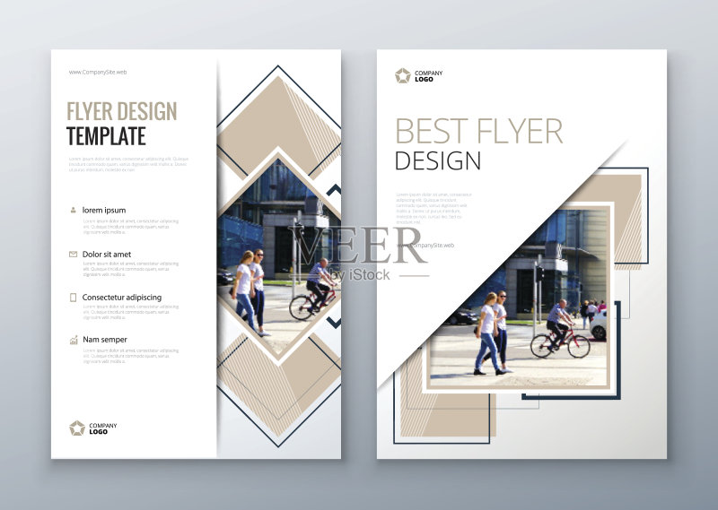 传单设计。公司商业报告封面,小册子或传单设计。传单。带抽象圆圈的青色飞鸟,正版模板素材