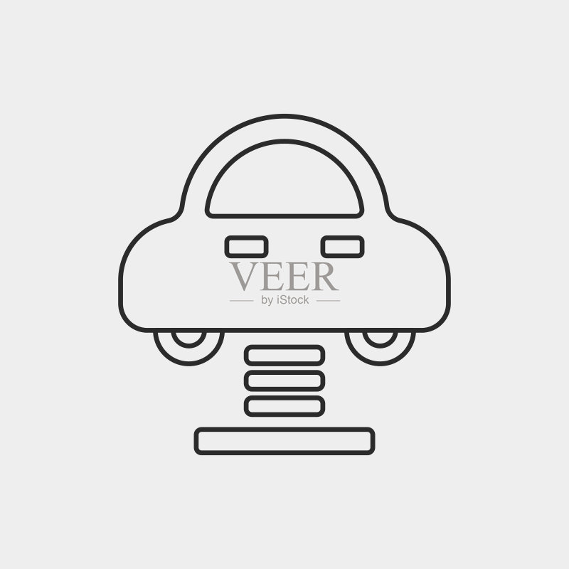游乐园碰碰车线性图标图标素材