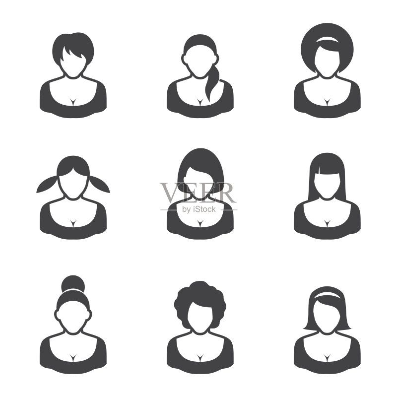 女性头像图标合集图标素材