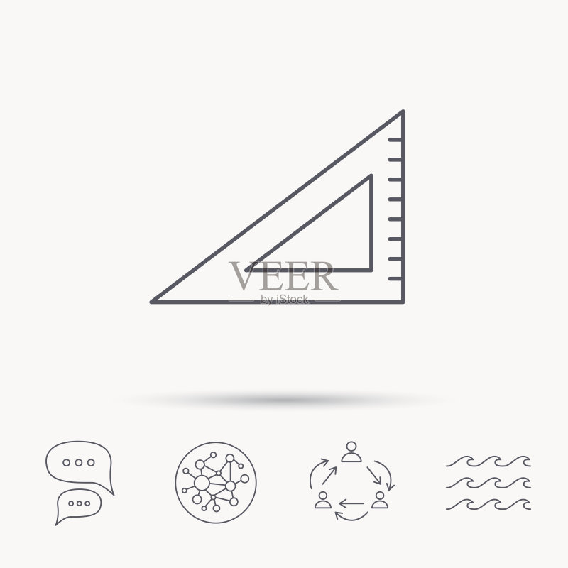 三角尺图标,直尺标志图标素材