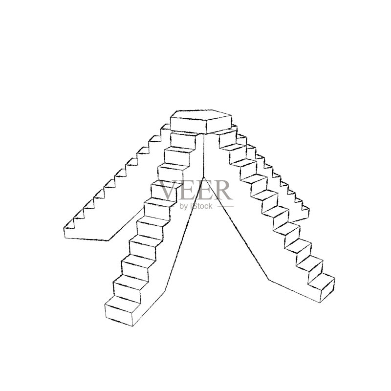 基座与步骤。孤立在白色背景上。示意图说明。正版元素素材