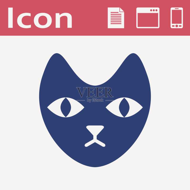 猫脸矢量扁平图标图标素材