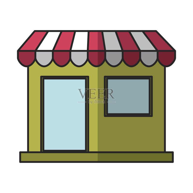商店建筑正面隔离图标图标素材