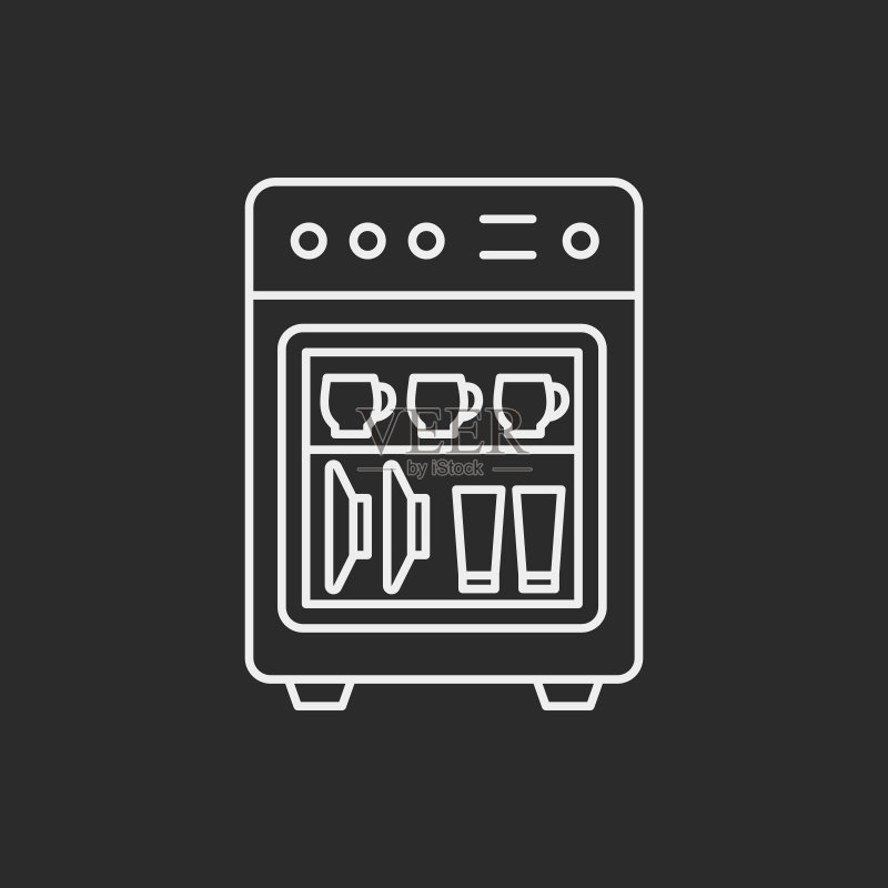 洗碗机线条图标图标素材