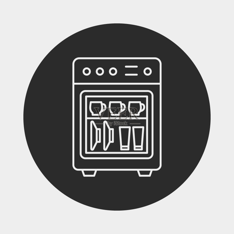 洗碗机线条图标图标素材