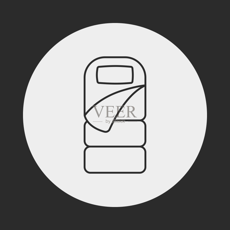 睡袋线性图标图标素材
