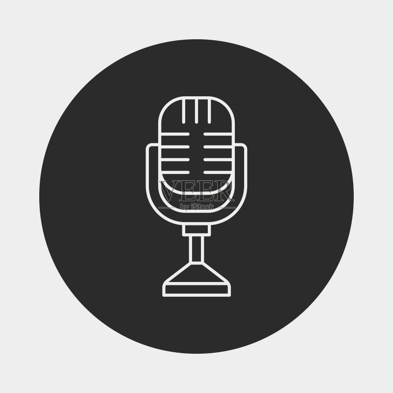 录音麦克风线性图标图标素材