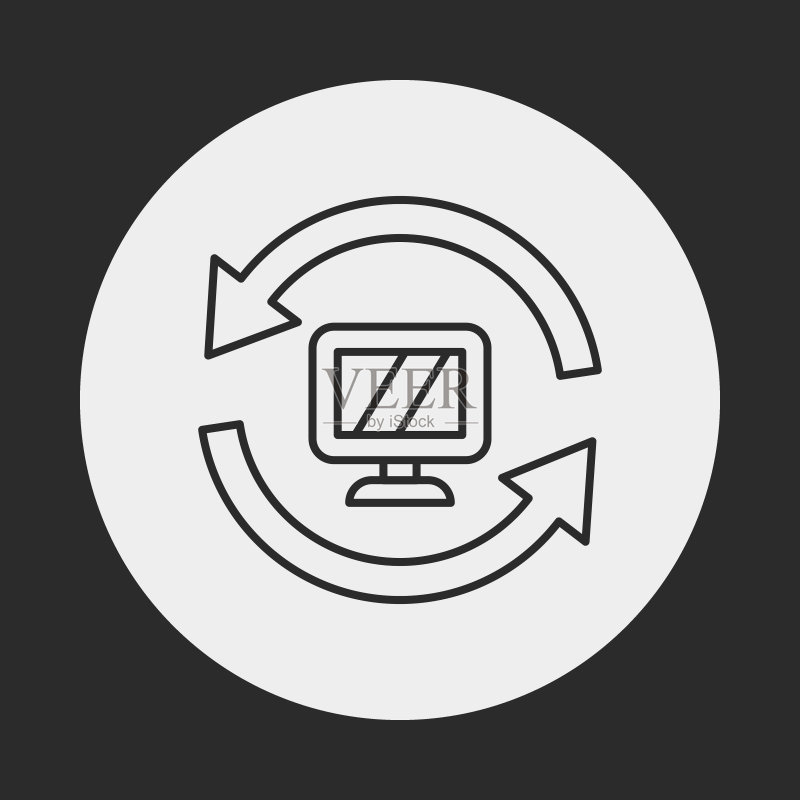 电脑线条图标图标素材