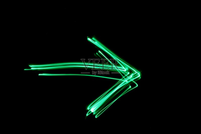 绿色光绘摄影箭头正版图片素材