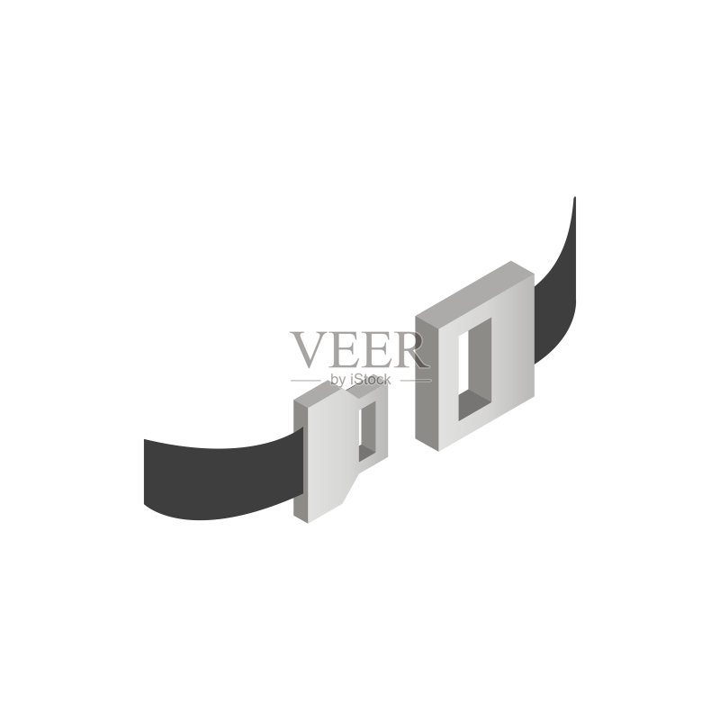 航空安全带图标,等距3D风格图标素材