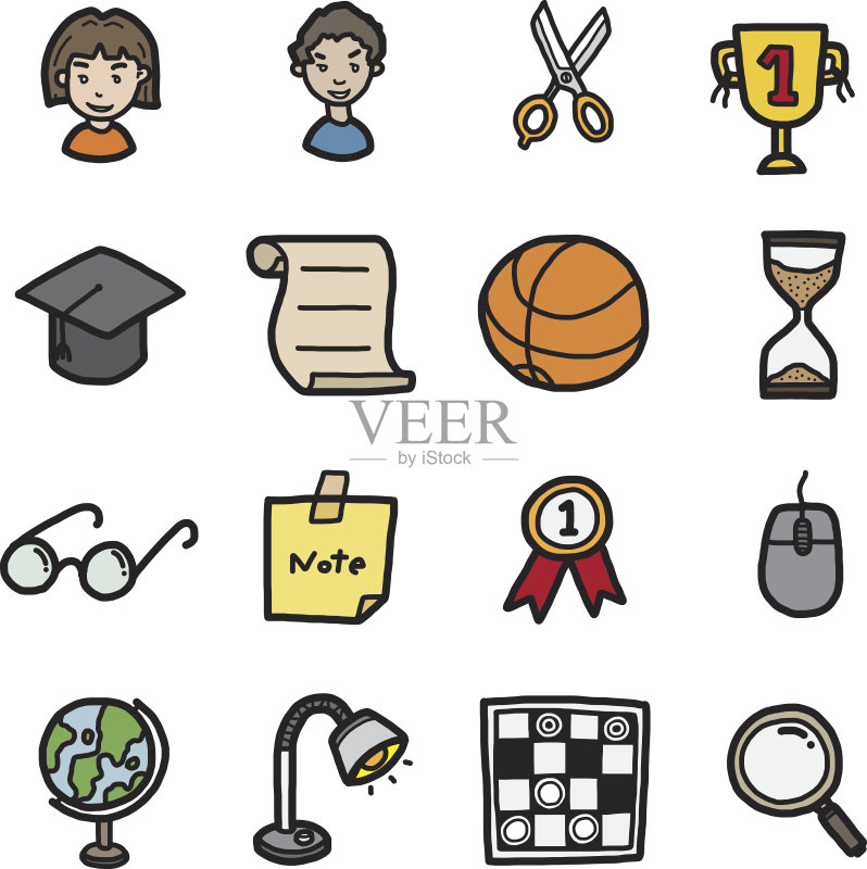 学校用品图标集图标素材