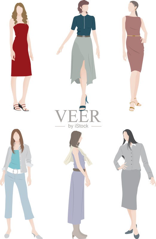 女人的时尚正版插画素材