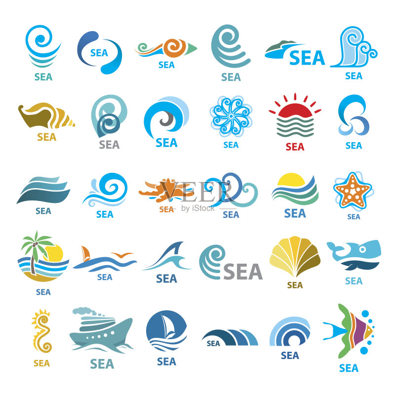 海洋矢量图标大集合图标素材