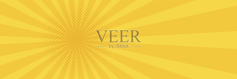 复古波普艺术黄色背景。横幅矢量图正版插画素材