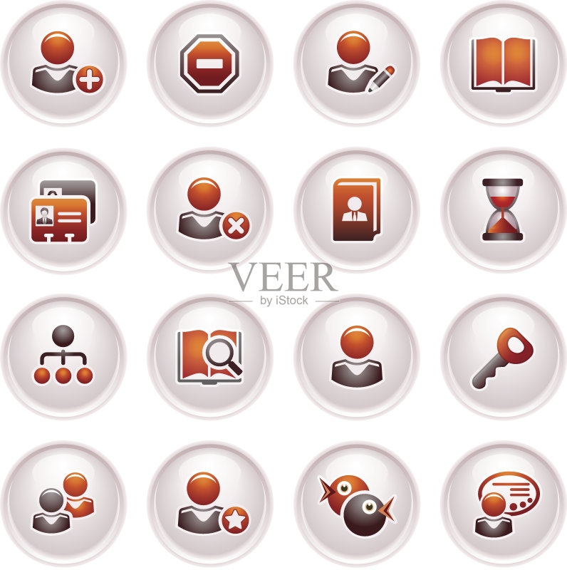 用户Web图标。黑红色系列图标素材