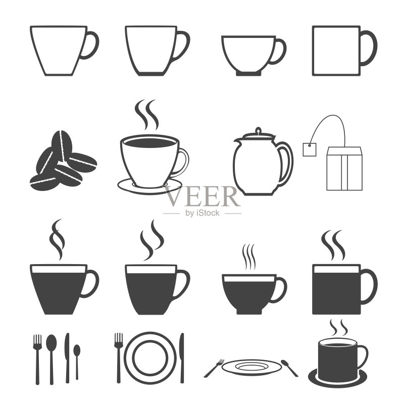 咖啡杯图标合集图标素材