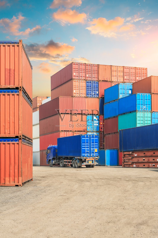 工业港口集装箱码头正版图片素材