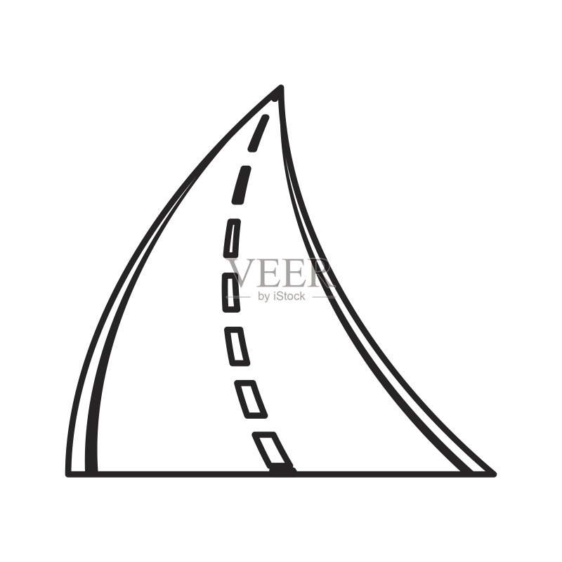 弯曲道路隔离图标图标素材