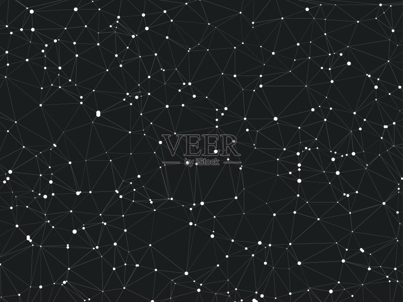 抽象的暗背景连点星形主题正版插画素材