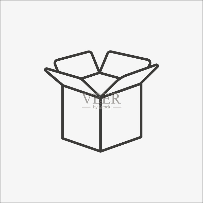 纸箱打开包裹盒图标图标素材