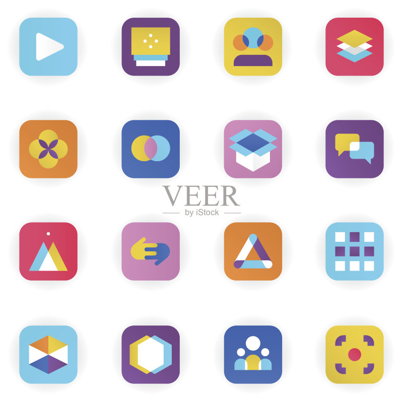 矢量简约通信互动App手机图标图标素材