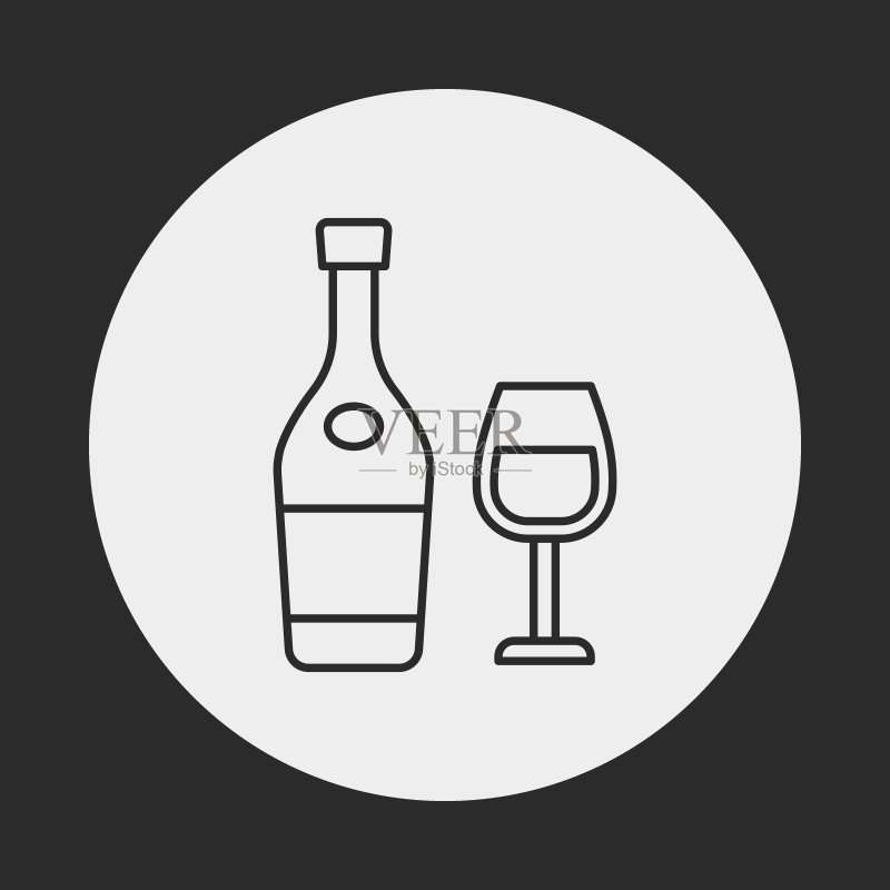 香槟线条图标图标素材