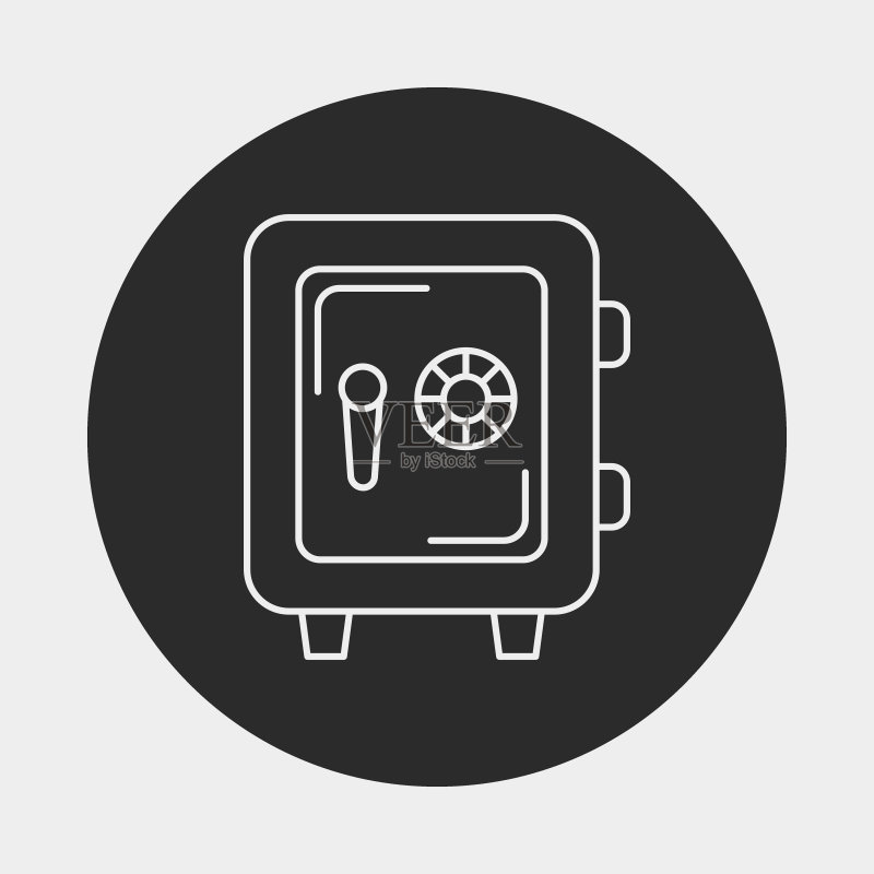 资金安全箱线条图标图标素材