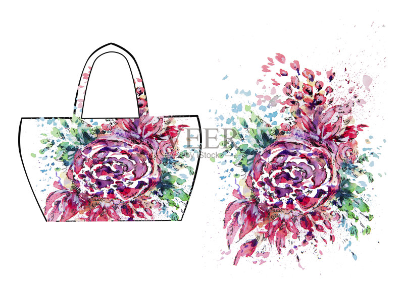 水彩玫瑰图正版插画素材