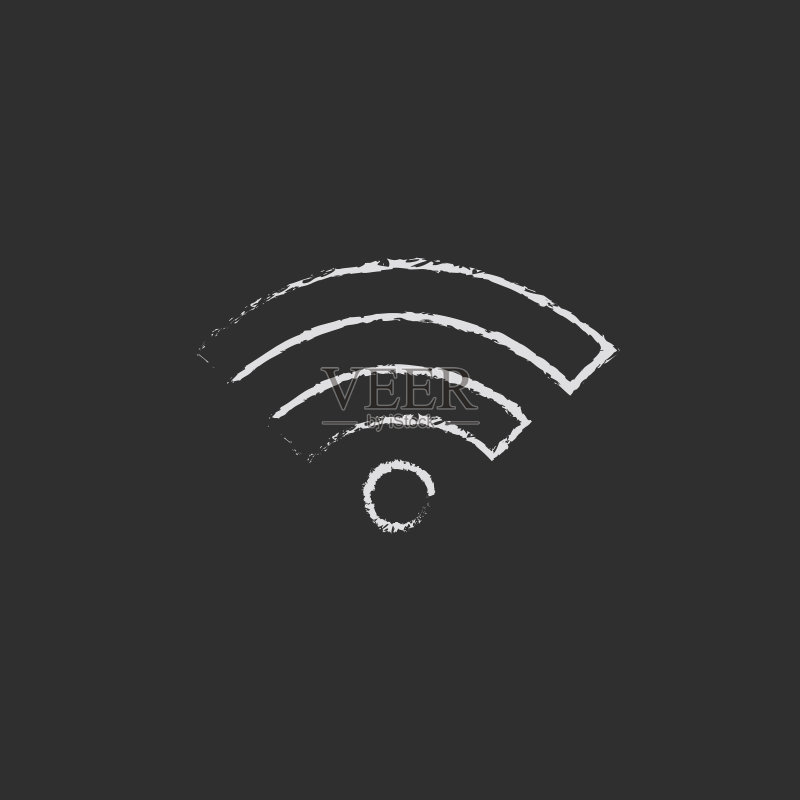 粉笔绘制的无线网络图标图标素材