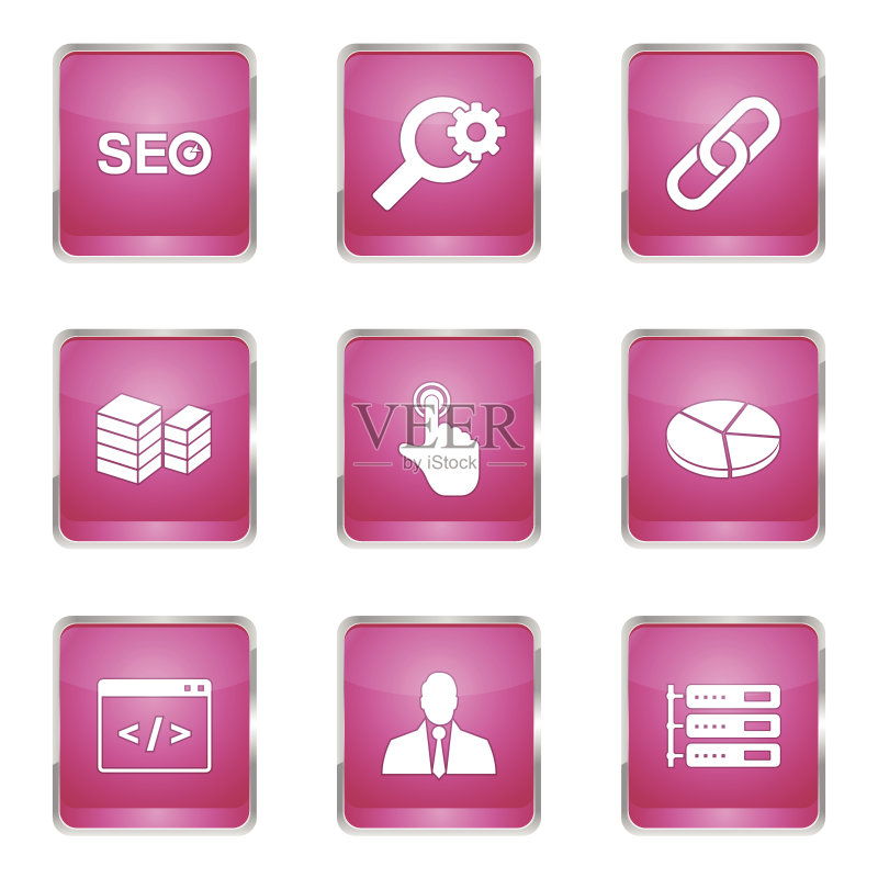 SEO互联网方形粉色图标设计合集11图标素材