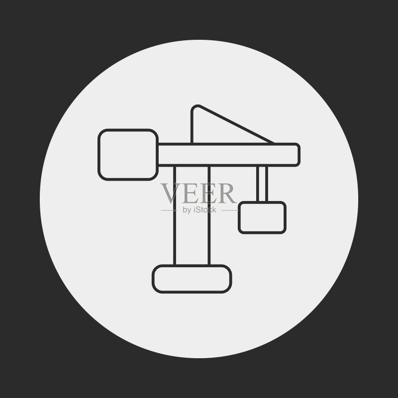 起重机线条图标图标素材