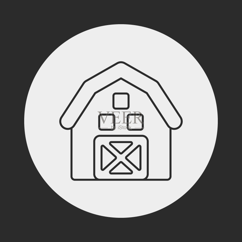 谷仓线条图标图标素材