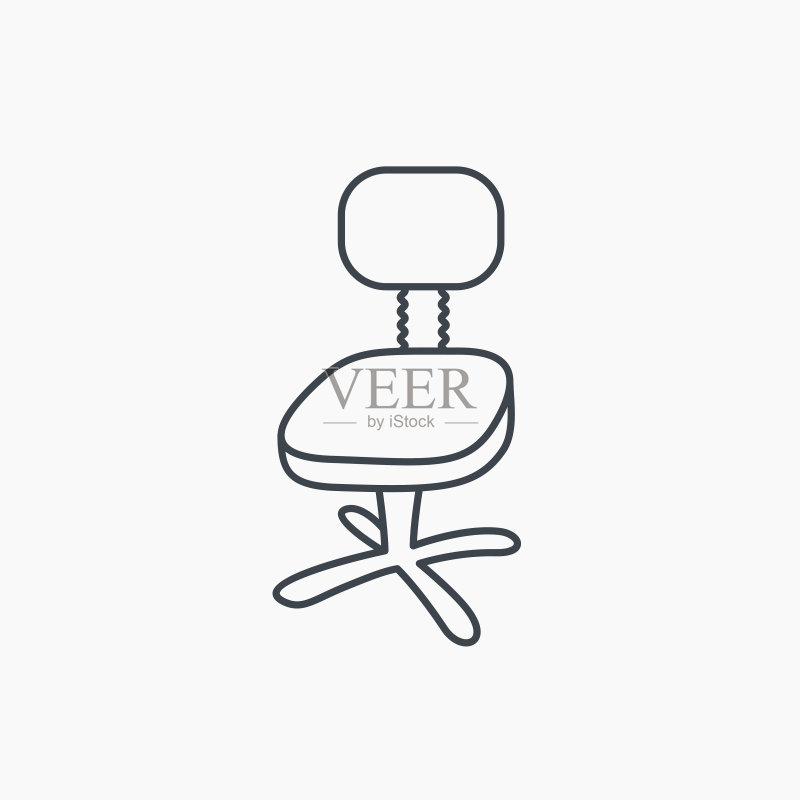 办公椅图标。商务扶手椅标志。图标素材