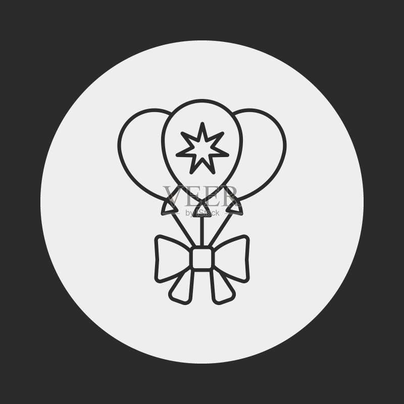气球线条图标图标素材
