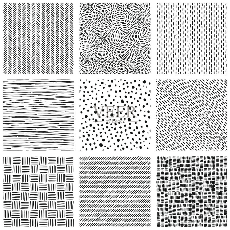 无缝模式的集合。正版插画素材