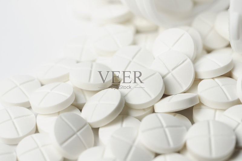 特写镜头白色药片正版图片素材