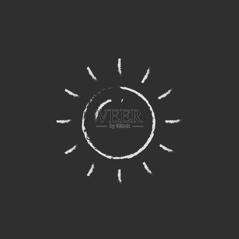 粉笔手绘太阳图标图标素材
