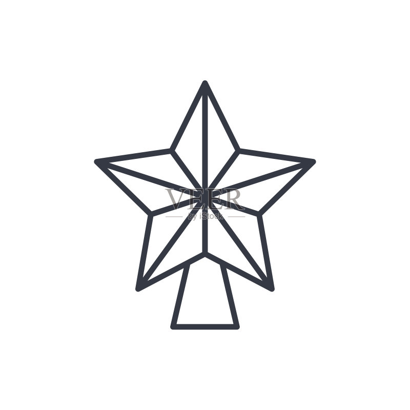 圣诞星星轮廓图标图标素材