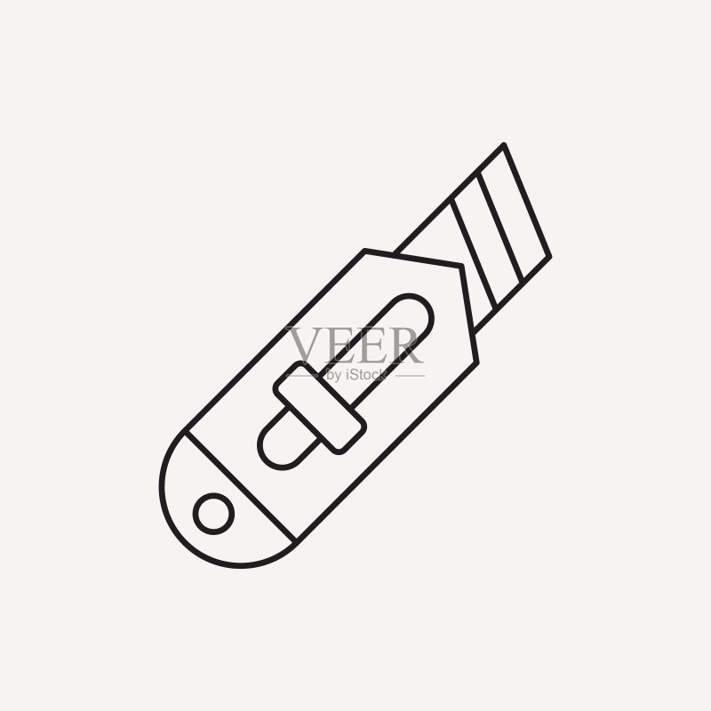 美工刀线性图标图标素材