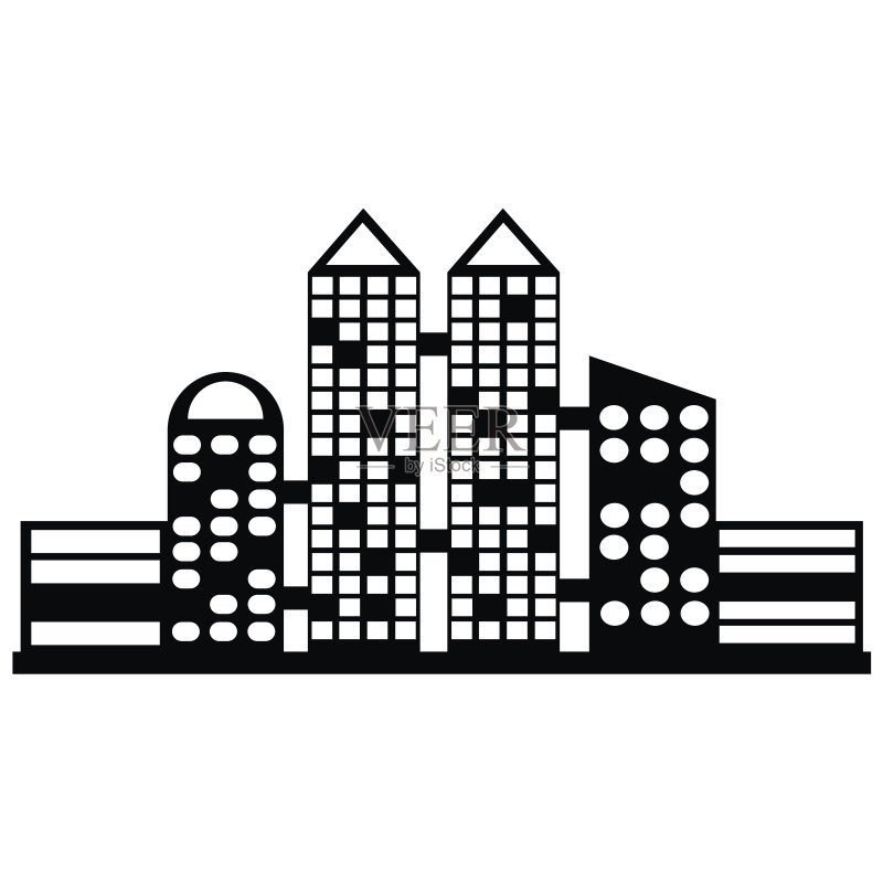 黑色城市图标矢量图图标素材