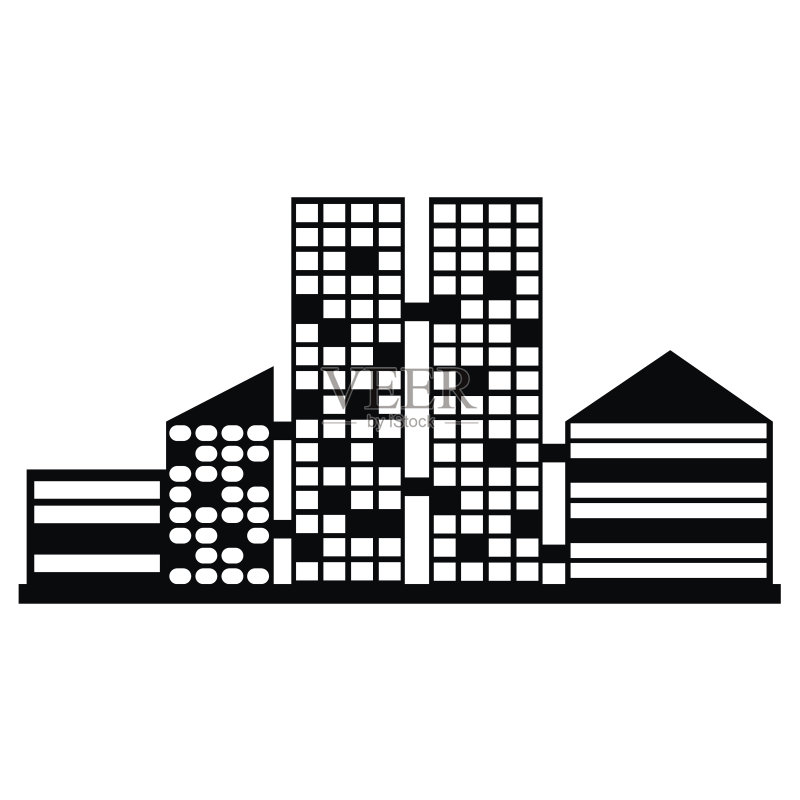 黑色城市图标矢量图图标素材